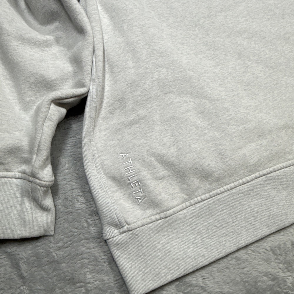 Athleta Forever Fleece 1/4 Zip Pullover Women‎ XL Gray Oversized Athlesiure - Picture 9 of 10